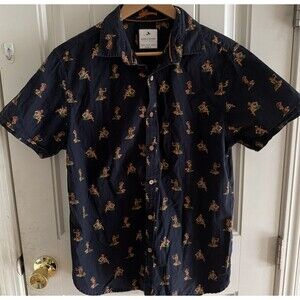 RICKY SINGH Men’s Slim Fit Hawaiian Hula Girl Button Shirt Men's M